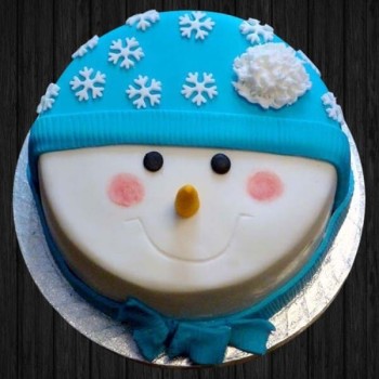 Snowy White Fondant Cake