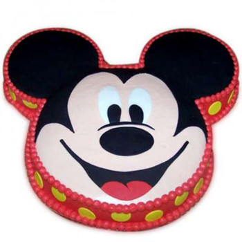 Soft Mickey Face Fondant Cake Soft Mickey Face Fondant Cake