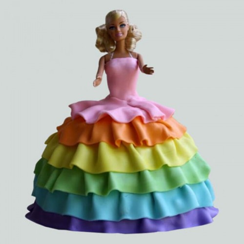 Splash Of Colours Barbie Fondant Cake Delivery in Noida