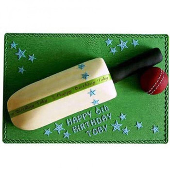 Splendid Cricket Bat Ball Fondant Cake Splendid Cricket Bat Ball Fondant Cake