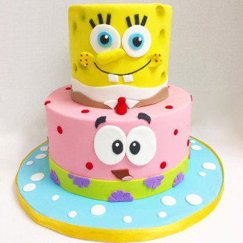 Sponge Bob and Patrick Fondant Cake Sponge Bob and Patrick Fondant Cake