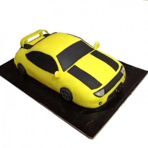 Yellow Designer Car Cake Delivery in Noida