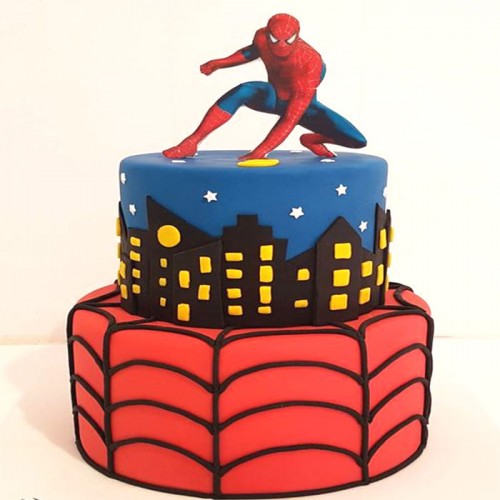2 Tier Amazing Spiderman Designer Cake Delivery in Noida