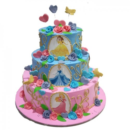 2 Tier Disney Princess Cream Cake Delivery in Noida