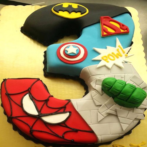 3 Number Avengers Theme Cake Delivery in Noida