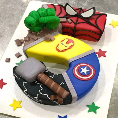 5 Number Avengers Customized Cake Delivery in Noida