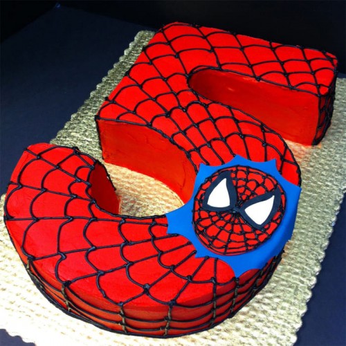 5 Number Spiderman Theme Cake Delivery in Noida