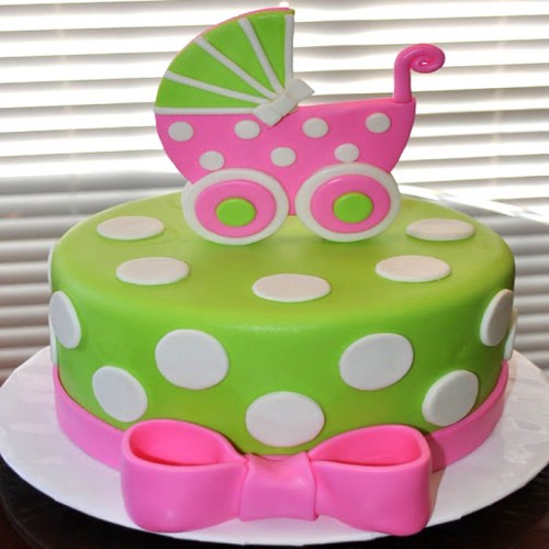 Baby Carriage Theme Fondant Cake Delivery in Noida