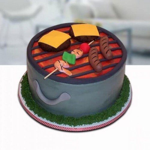Barbeque Theme Fondant Cake Delivery in Noida