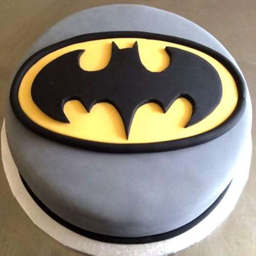 Batman Logo Fondant Cake Delivery in Noida