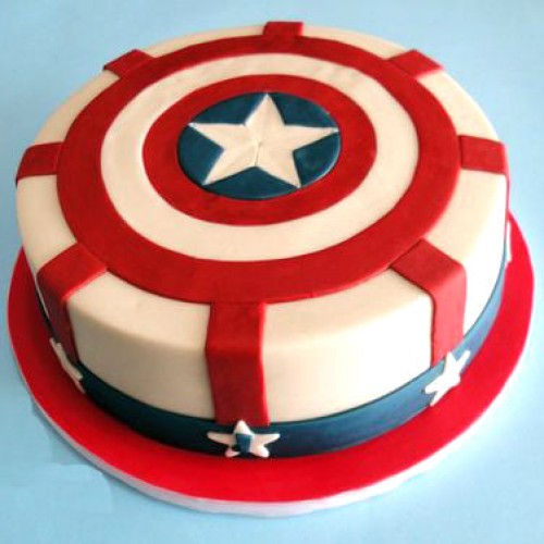 Captain America Shield Fondant Cake Delivery in Noida