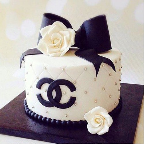 Chanel Theme Fondant Cake Delivery in Noida
