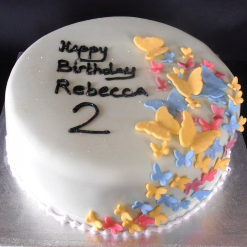 Colorful Butterfly Fondant Cake Delivery in Noida