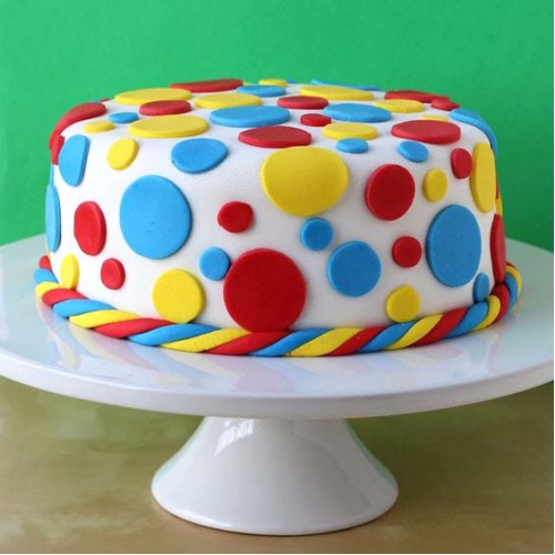 Colorful Circles Fondant Cake Delivery in Noida