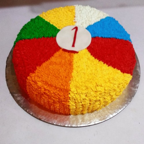Colorful Pineapple Cream Cake Delivery in Noida