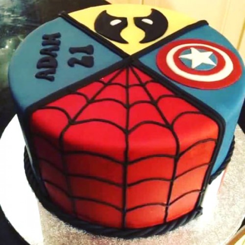 Cool Avengers Theme Fondant Cake Delivery in Noida