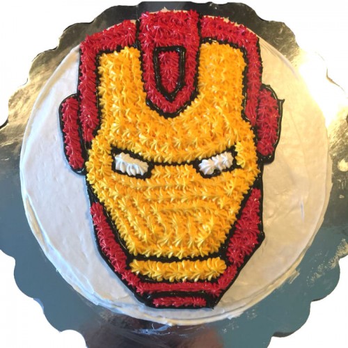 Iron Man Face Cream Cake Delivery in Noida