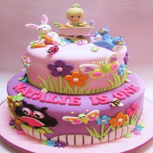 Kids Girl Birthday Fondant Cake Delivery in Noida