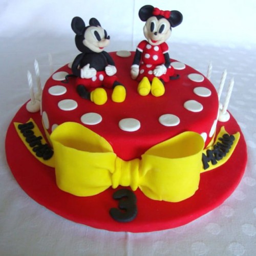 Mickey & Minnie Mouse Fondant Cake Delivery in Noida