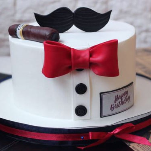 Mustache & Bow Tie Cake Delivery in Noida