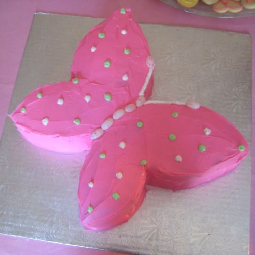 Pink Butterfly Cream Cake Delivery in Noida