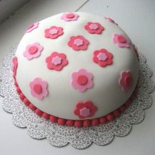 Pure Love Floral Fondant Cake Delivery in Noida