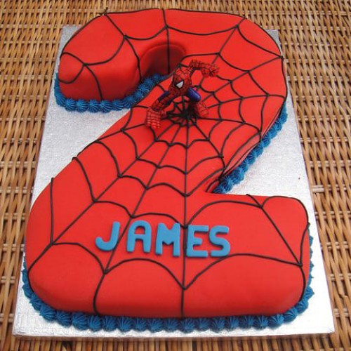 Spiderman 2 Number Fondant Cake Delivery in Noida
