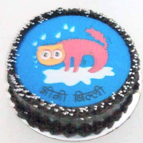 Bheegi Billi Cartoon Photo Cake Delivery in Noida