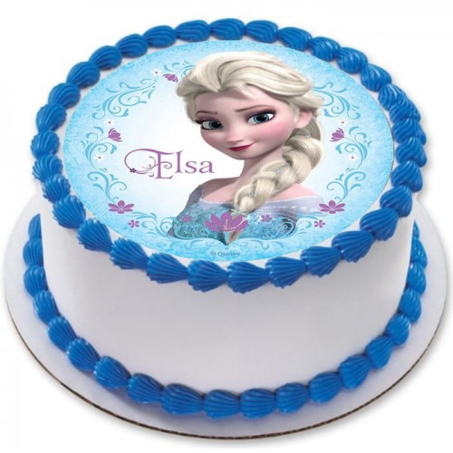 Disney Elsa Frozen Round Photo Cake Delivery in Noida