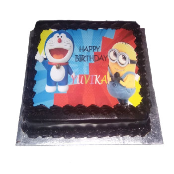 Doraemon & Minion Photo Cake Doraemon & Minion Photo Cake