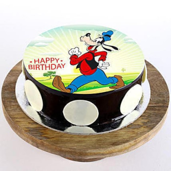 Goofy Chocolate Photo Cake
