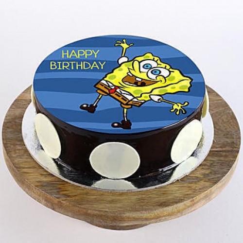 Happy SpongeBob Chocolate Photo Cake Delivery in Noida