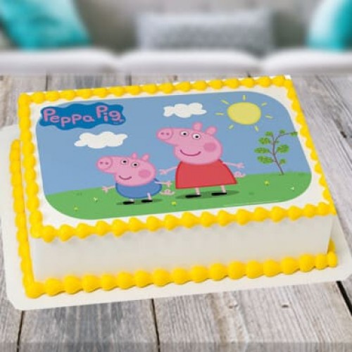 Peppa Pig Cartoon Photo Cake Delivery in Noida