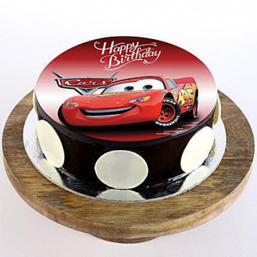 The Cars Chocolate Photo Cake Delivery in Noida