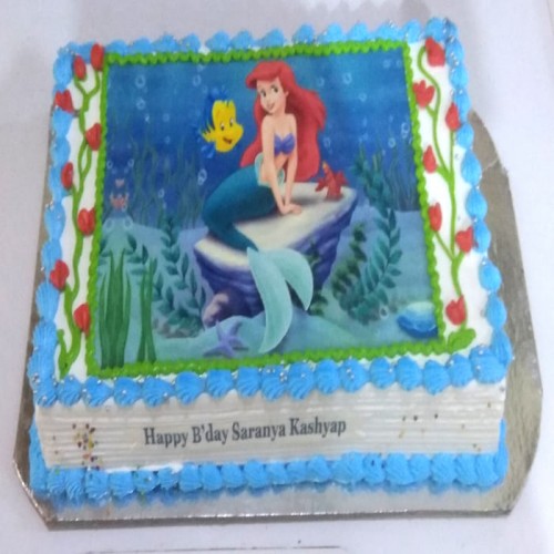 The Little Mermaid Cartoon Photo Cake Delivery in Noida