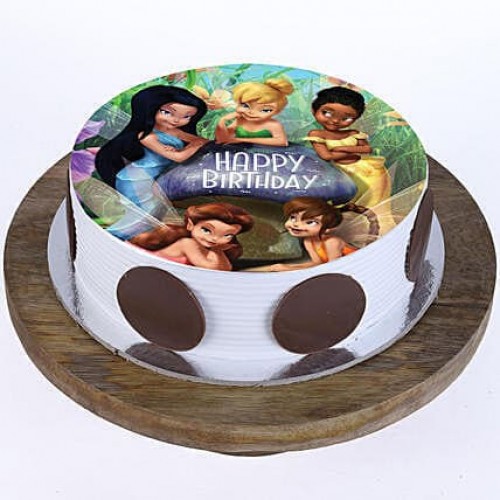 Tinkerbell Fairies Pineapple Photo Cake Delivery in Noida