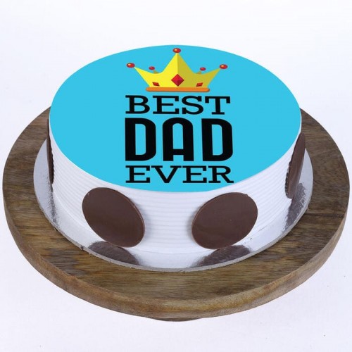 Best Dad Ever Pineapple Photo Cake Delivery in Noida