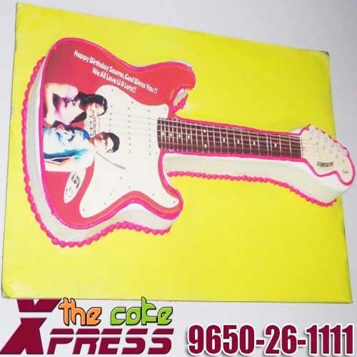 Guitar Shape Cake Delivery in Noida