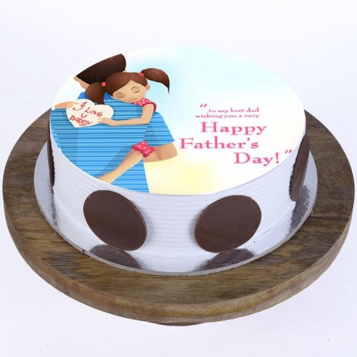 Happy Fathers Day Pineapple Photo Cake Delivery in Noida