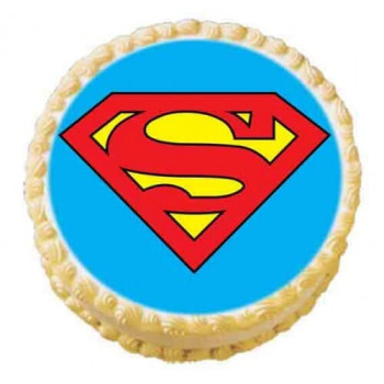 Superman Logo Photo Cake