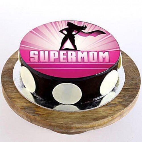 Supermom Chocolate Photo Cake Delivery in Noida