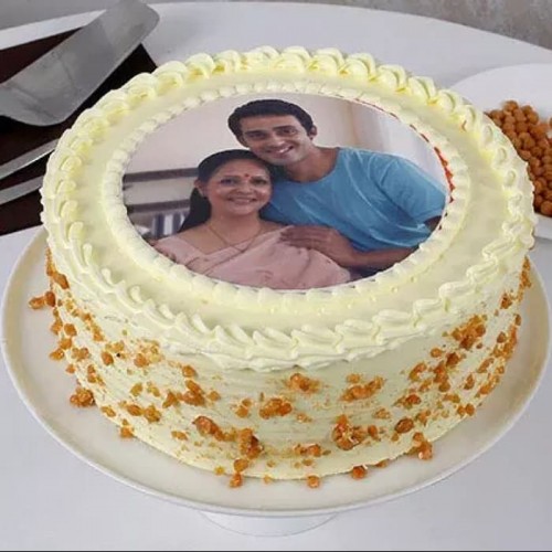 Butter Scotch Round Photo Cake Delivery in Noida