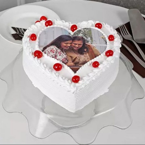 Pineapple Heart Shaped Photo Cake Delivery in Noida