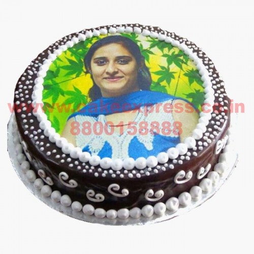 Round Choco Vanilla Photo Cake Delivery in Noida