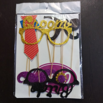 Groom and Bride Selfie Party Props