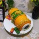 Orange Dhol Shape Fondant Cake in Noida