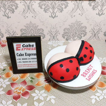 Polka Red Dot Bra Naughty Cake