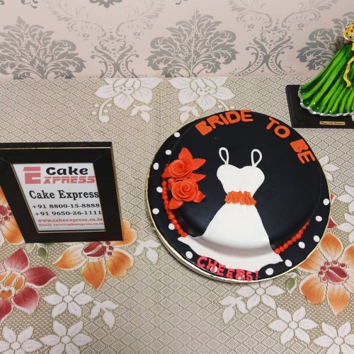 Bridal Gown Theme Fondant Cake Delivery in Noida