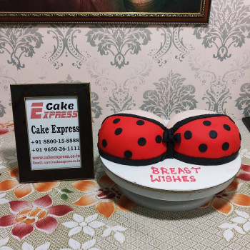 Polka Red Dot Bra Naughty Cake