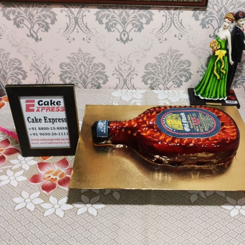 Old Monk Bottle Cream Cake Delivery in Noida